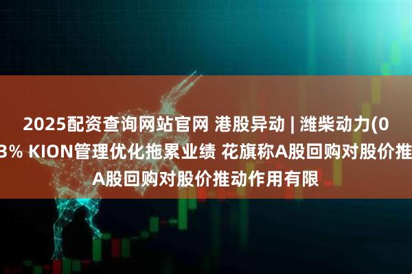 2025配资查询网站官网 港股异动 | 潍柴动力(02338)跌近3% KION管理优化拖累业绩 花旗称A股回购对股价推动作用有限