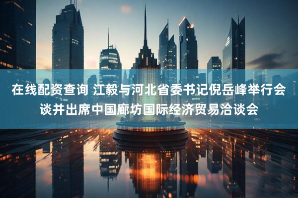在线配资查询 江毅与河北省委书记倪岳峰举行会谈并出席中国廊坊国际经济贸易洽谈会